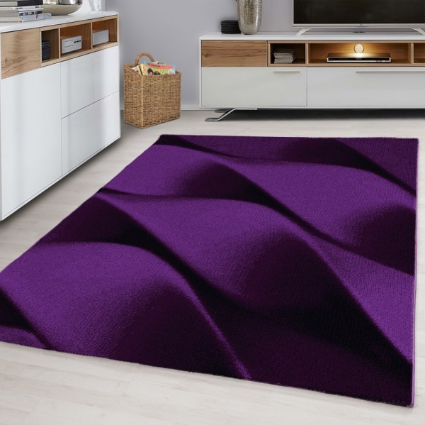 Parma Wave Contemporary Purple Rug